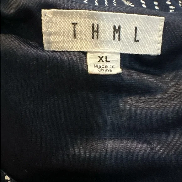 THML Navy Striped Dress with Floral Embroidery - Picture 2 of 7